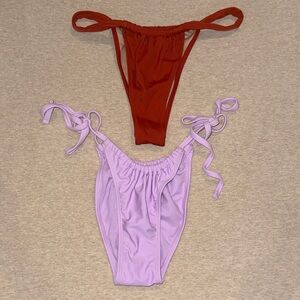 Burgundy and Lavender Bikini Bottoms